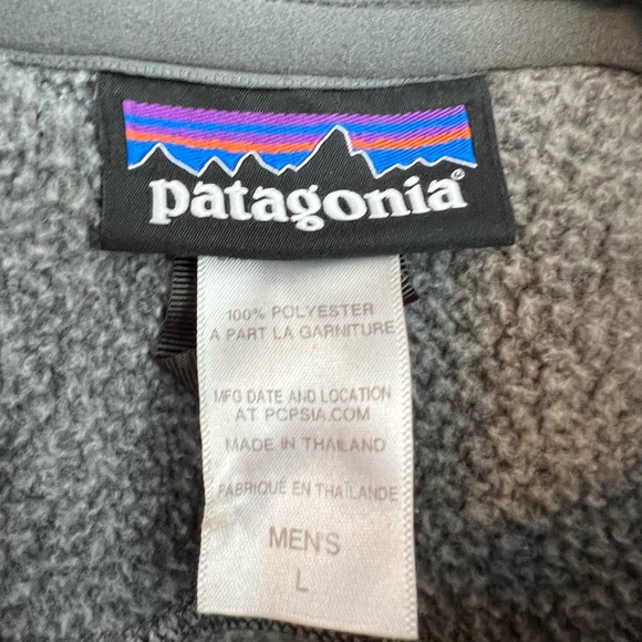 Patagonia Pullover Gray Better Sweater 1/4 Zip Fleece Outdoor Layer - Mens LARGE - Picture 5 of 7